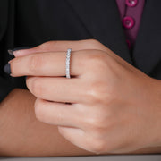 0.65 CT Lab-Grown Diamond Half Eternity Band Ring | IGI Certified